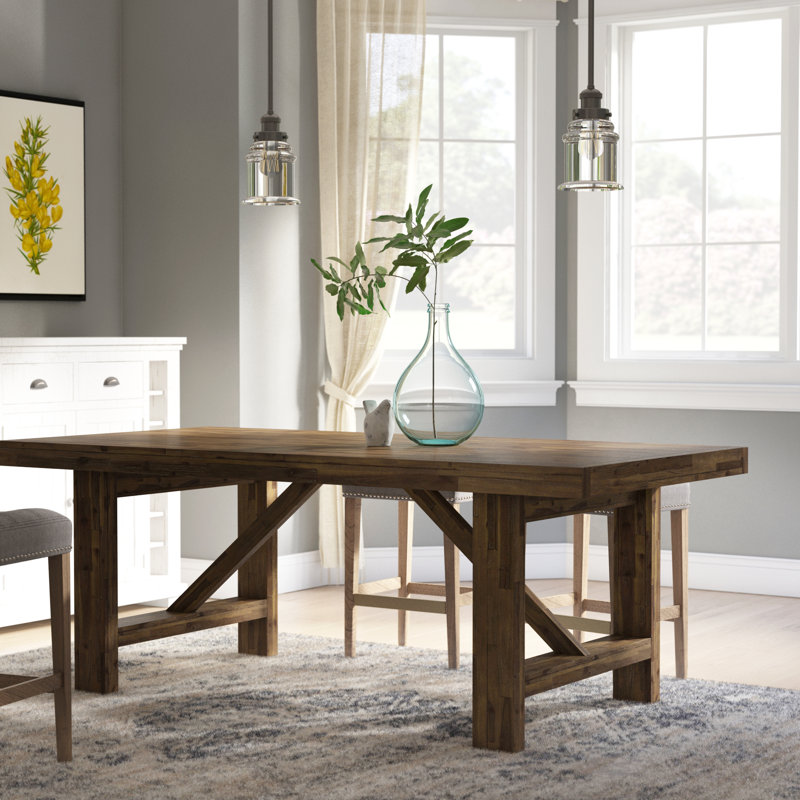 Laurel Foundry Modern Farmhouse Kara Acacia Solid Wood Dining Table